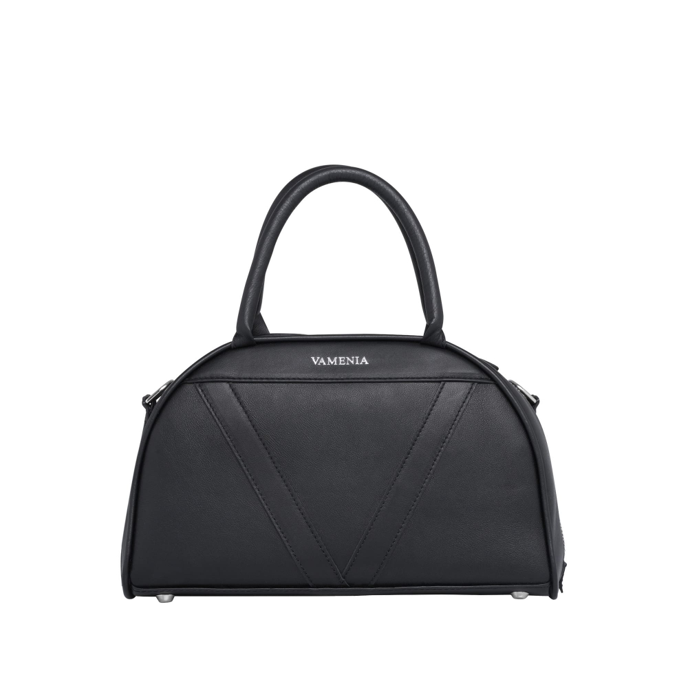 Henkeltasche als Crossbody Tasche aus Nappaleder Schwarz